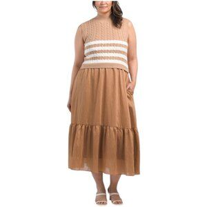 ENDLESS ROSE Plus Mixed Media Dress